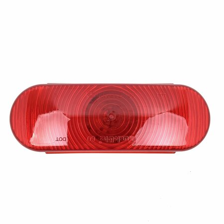 Truck-Lite Super 60, Incandescent, Red, Oval, 1 Bulb, Stop/Turn/Tail, PL-3, 12V 60202RP